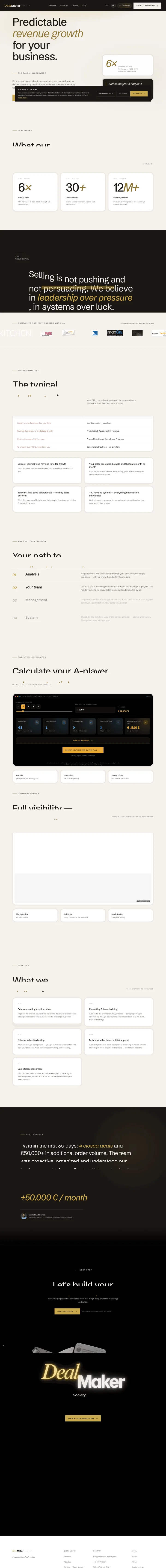 Dealmaker Society, Firmen-Website & Lead-System