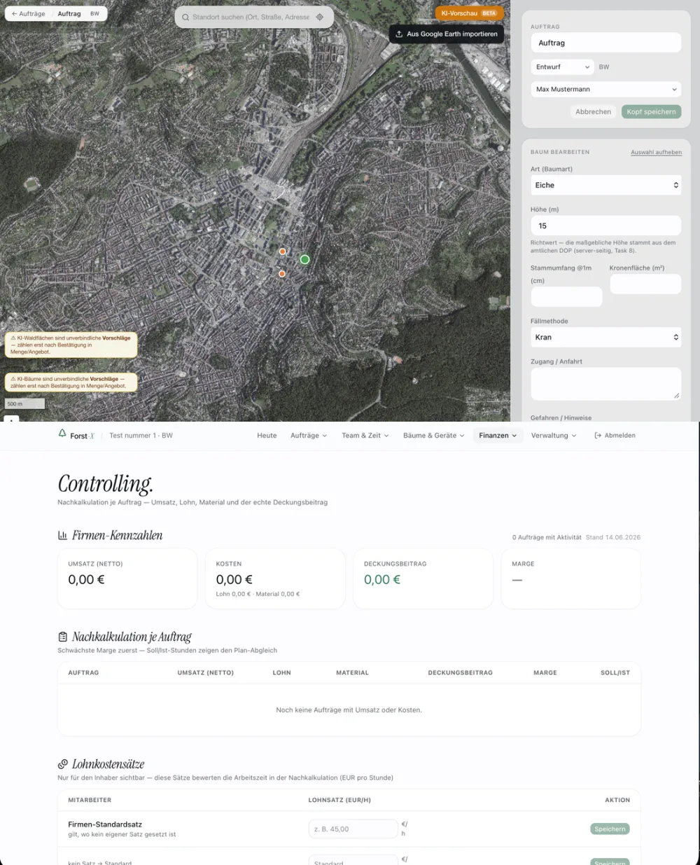 Forst-X, Software für Forstbetriebe
